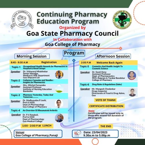 Continuing Pharmacy Education Program April 2023